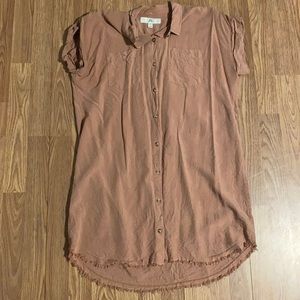 Women’s Button-Up Dress Light Pink